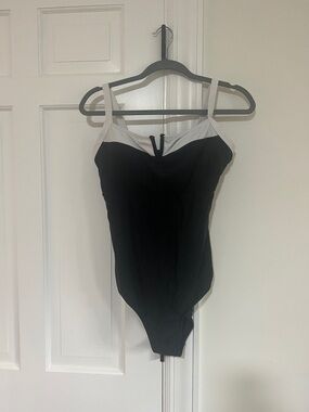 Classic Black and White One-Piece Swimsuit